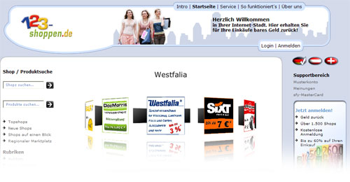 Hier k�nnen Sie ganz in Ruhe online einkaufen und bekommen bares Geld zur�ck auf Ihr Konto ausgezahlt!